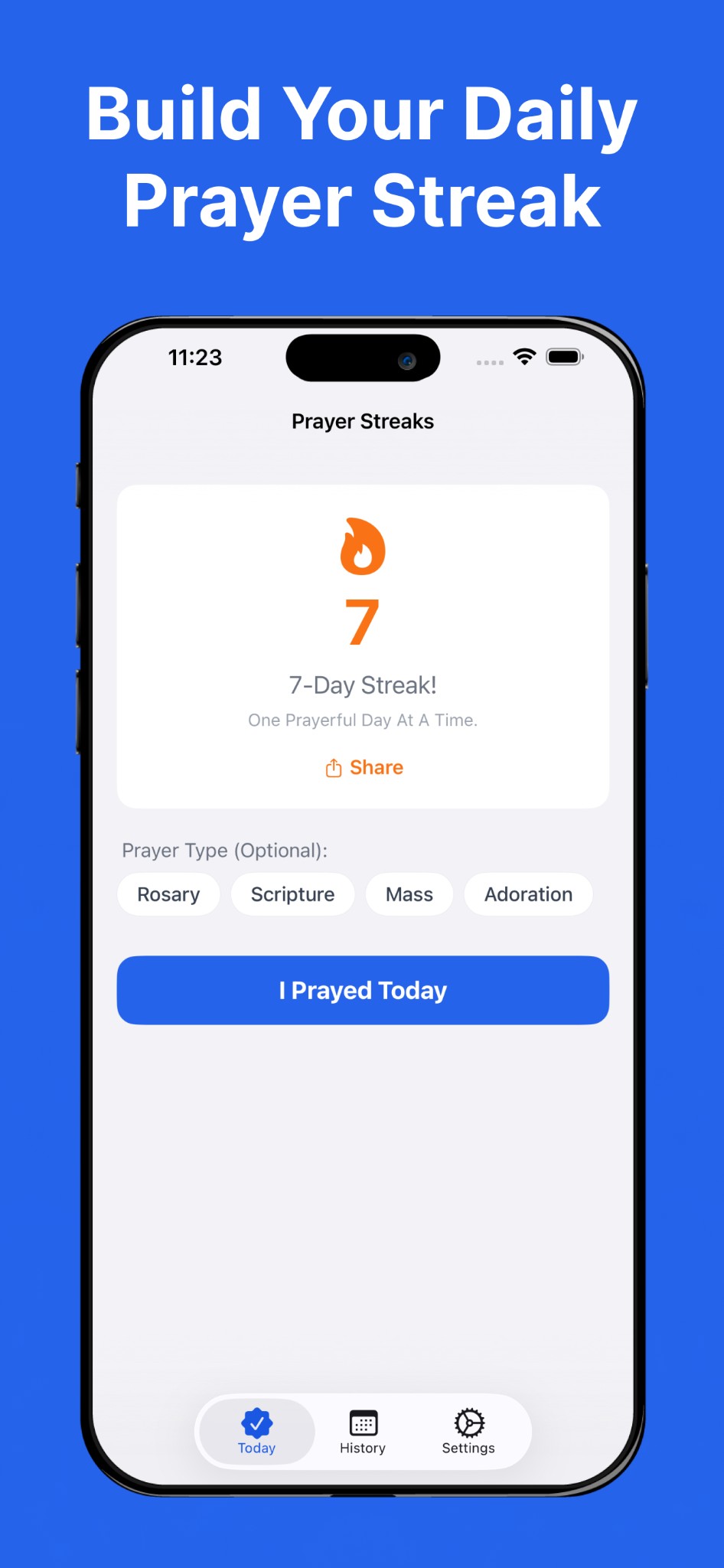Build your daily prayer streak