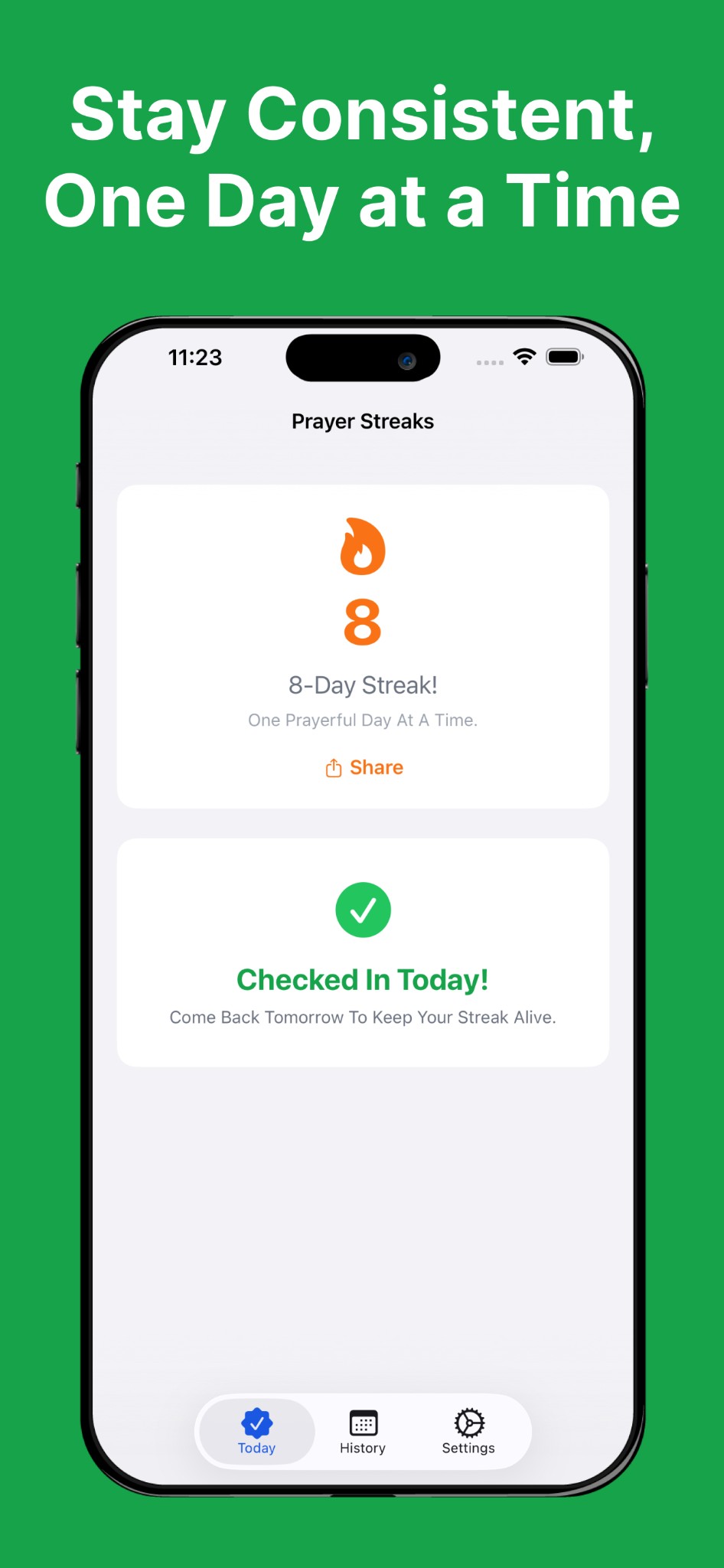 Stay consistent one day at a time